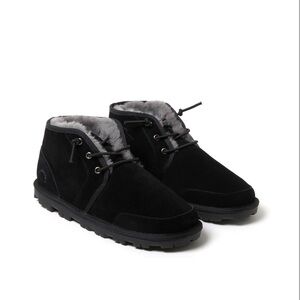 Fireside by Dearfoams Men’s Suede Black Chukka Boots Size 10 NWT